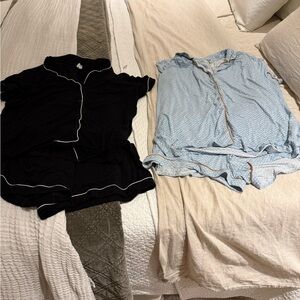 Nordstrom Black and Light Blue Pajama Sets